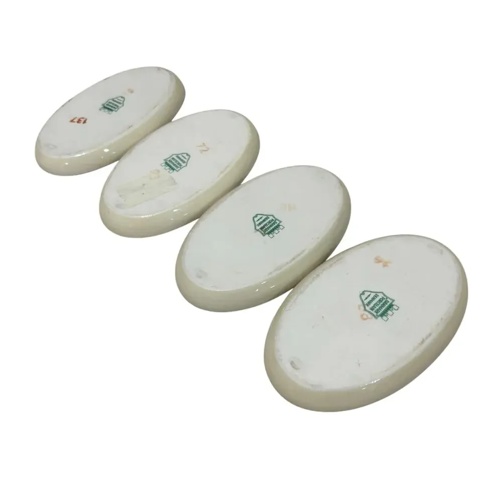 Set of 4 Denmark Danmark porcelain pin dish small oval trays variety floral